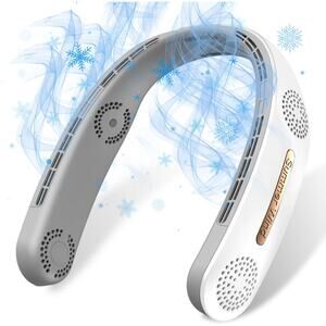 Neck Fan 4 Turbo 6000mAh Portable 360°Cooling Airflow Bladeless w/3 Speeds White